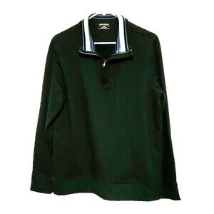 UNTUCKit Corral Quarter- Zip Sweatshirt Forest Green Men's Large